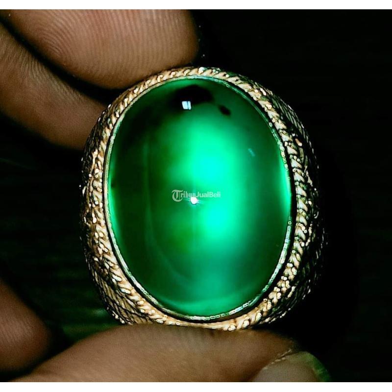 Batu Bacan Gulau Metalic BC098 Giwang Sadis Hijau Kental Ajib Ikatan Perak - Jakarta Pusat 