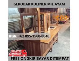 Gerobak Mie Ayam Bakso Kayu Jati Mahoni Custom Baros Free Ongkir dan Bisa COD - Serang Banten