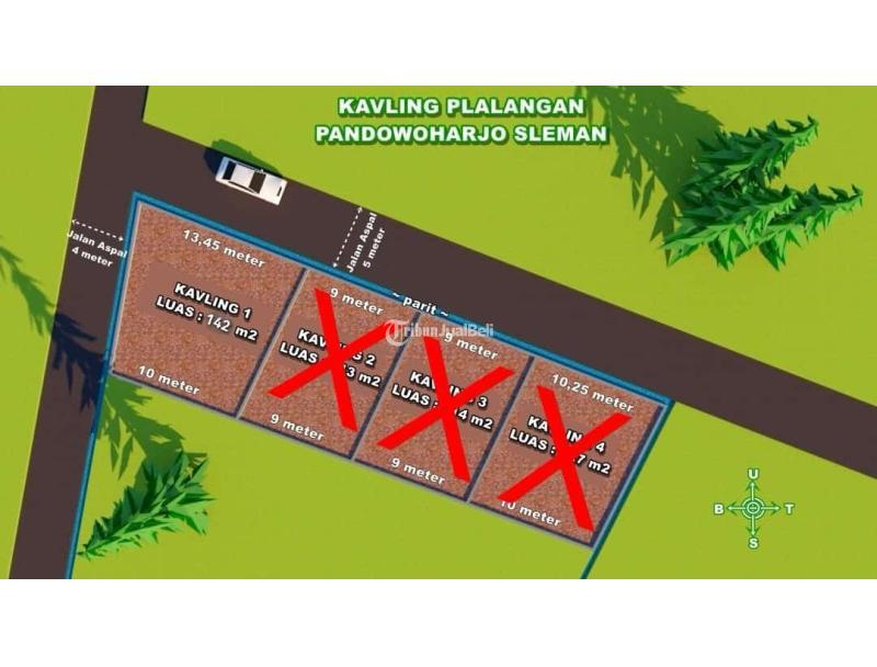 Jual Tanah Kavling Luas 142 m2 Strategis Dekat Jalan Pandowo - Sleman Jogja