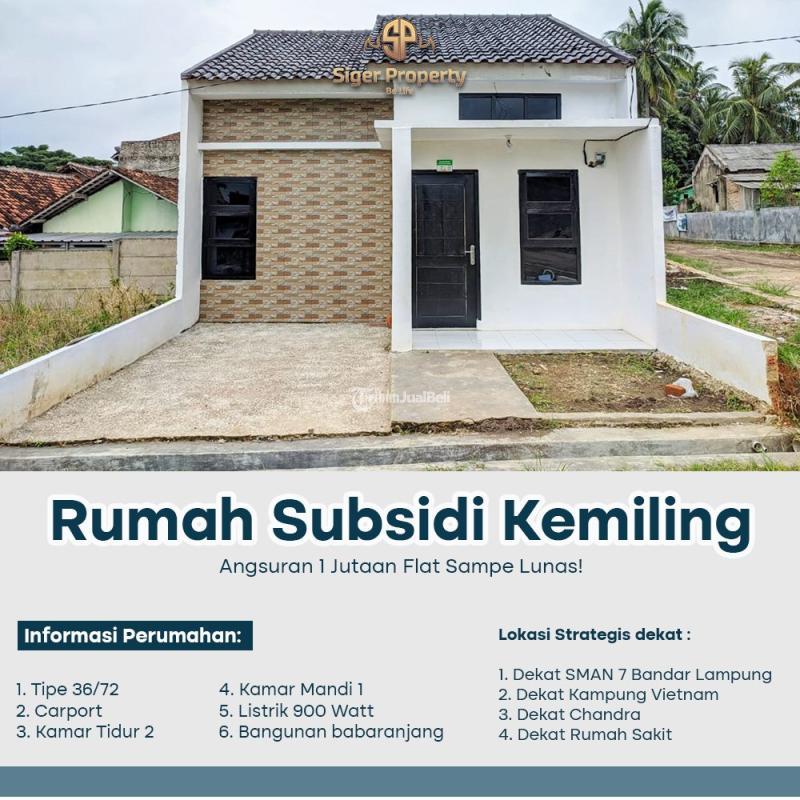 Jual Rumah Murah Kemiling Tipe 72 Baru - Bandar Lampung