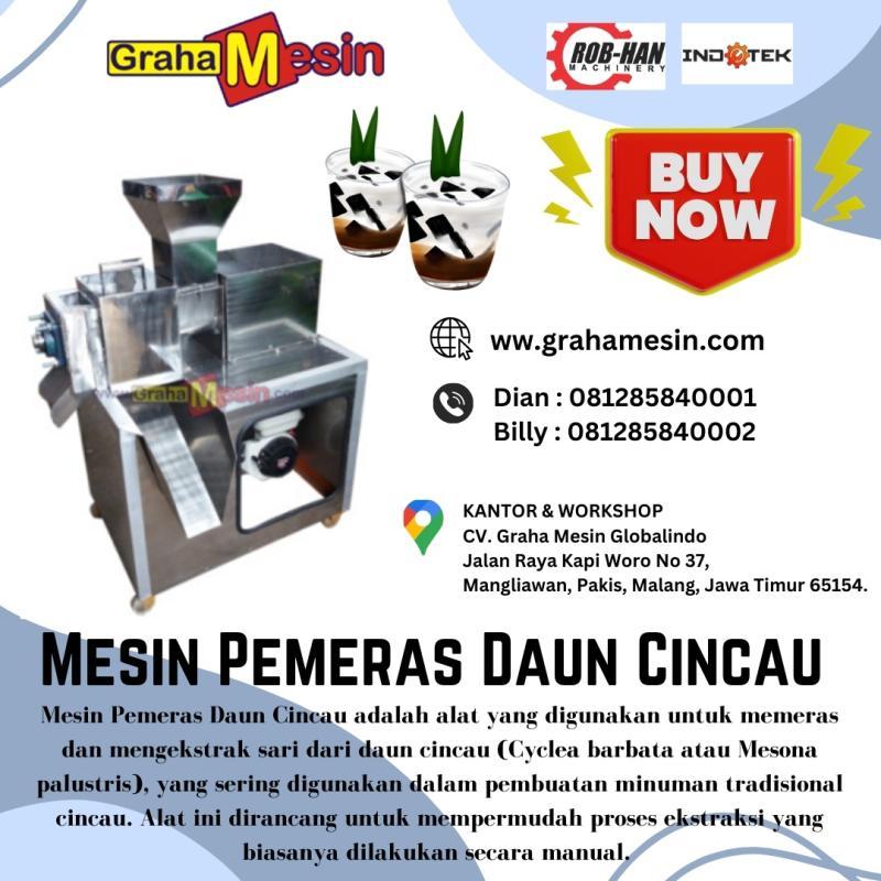 Mesin Pemeras Daun Cincau Alat Inovatif Pengusaha Minuman - Malang Jawa Timur 