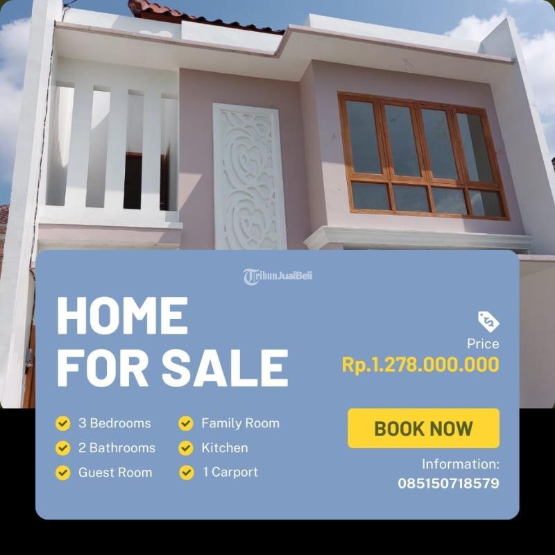 Dijual Rumah Cantik 2 Lantai LT91 LB100 3KT 2KM Legalitas SHM - Bantul Yogyakarta 