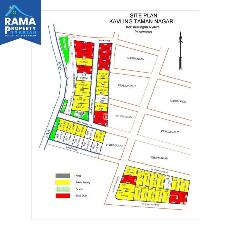 Jual Tanah Kavling Luas 120m2 SHM Konsep Taman Dekat Bundaran Rajabasa - Bandar Lampung