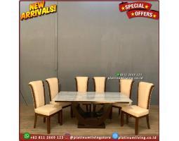 Meja Makan Marmer Meja Makan Marmer Asli Kursi 6 - Denpasar Bali