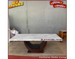 Meja Makan Marmer Putih Rangka Jati Meja Makan Marmer Asli - Denpasar Bali