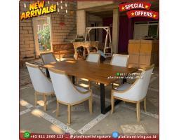 Meja Makan Jati Kursi 6 Modern Minimalis - Denpasar Bali