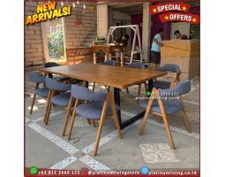 Meja Makan Jati dengan Kursi Model Modern Minimalis - Denpasar Bali
