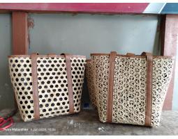 Tas Bambu Anyam Tas Pandan Tas Mendong Tas Parcel Beach Bag - Jembrana Bali