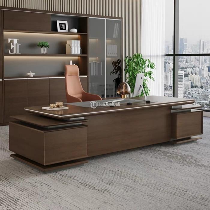 Meja Kerja Kantor Minimalis Modern Terbaru Meja Direktur Custom L24 di
