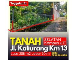 Tanah Jogja Selatan Kampus UII Jl Kaliurang Lt 238 m ld 10m SHM - Sleman Yogyakarta