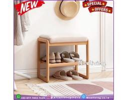 Rak Sandal Susun Kayu Jati Furniture Jepara - Sleman Jogja