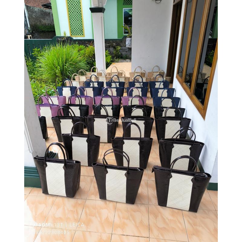 Tas Anyam Pandan Kombinasi Vynil Croco - Bandung Jawa Barat 