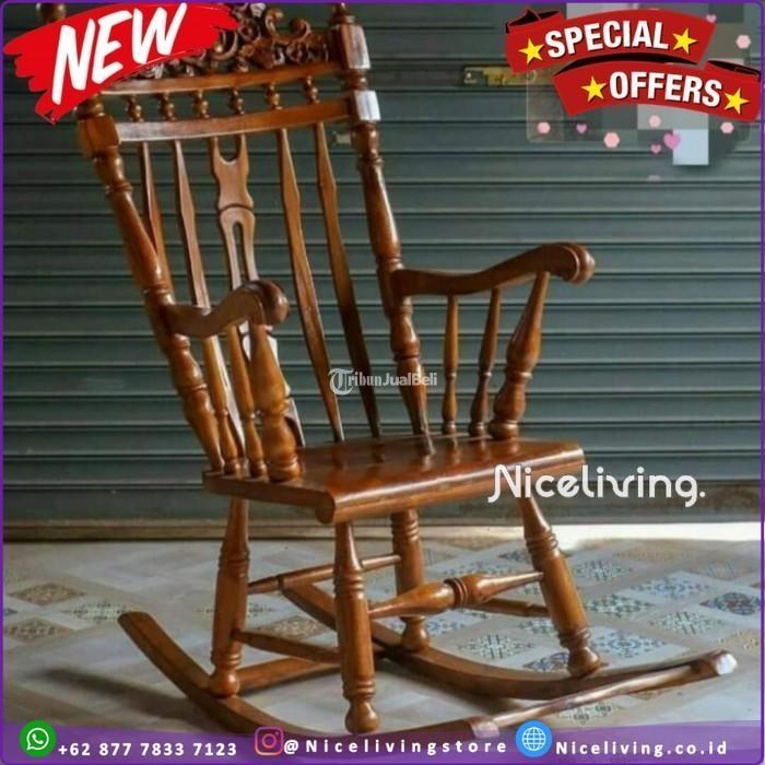 Kursi Goyang Kursi Santai Ukir Kayu Jati Kursi Malas Murah - Tangerang Kota Banten