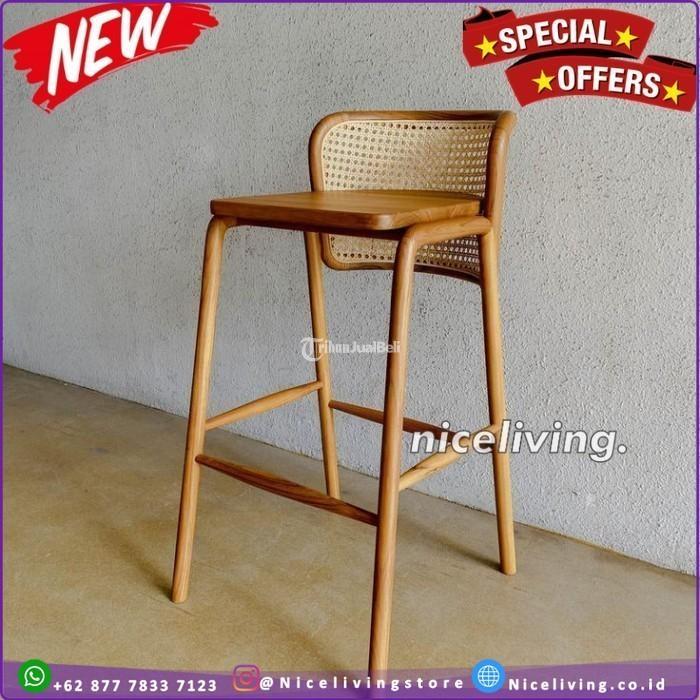 Kursi Bar Retro Kombinasi Rotan Terbaru Kursi Bar Kayu Jati Terbaik - Tangerang Kota Banten