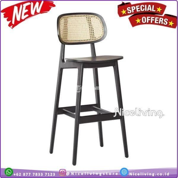Kursi Bar Terbaru Sandaran Rotan Kursi Bar Kayu Jati - Tangerang Kota Banten