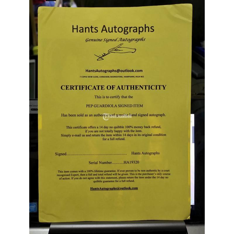 Foto Bertanda Tangan Pep Guardiola PEP001 Dengan Sertifikat Original Signed Phot - Jakarta Pusat