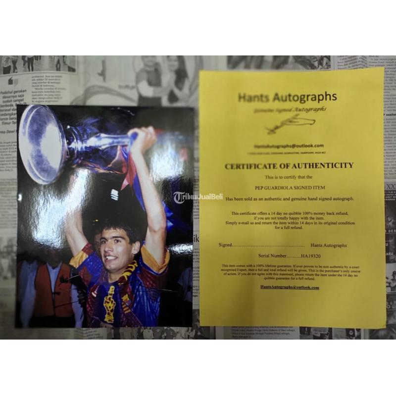 Foto Bertanda Tangan Pep Guardiola PEP001 Dengan Sertifikat Original Signed Phot - Jakarta Pusat