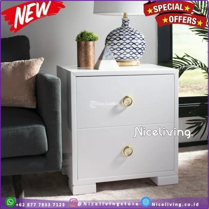Nakas Minimalis  Meja Samping Warna Putih - Tangerang Banten