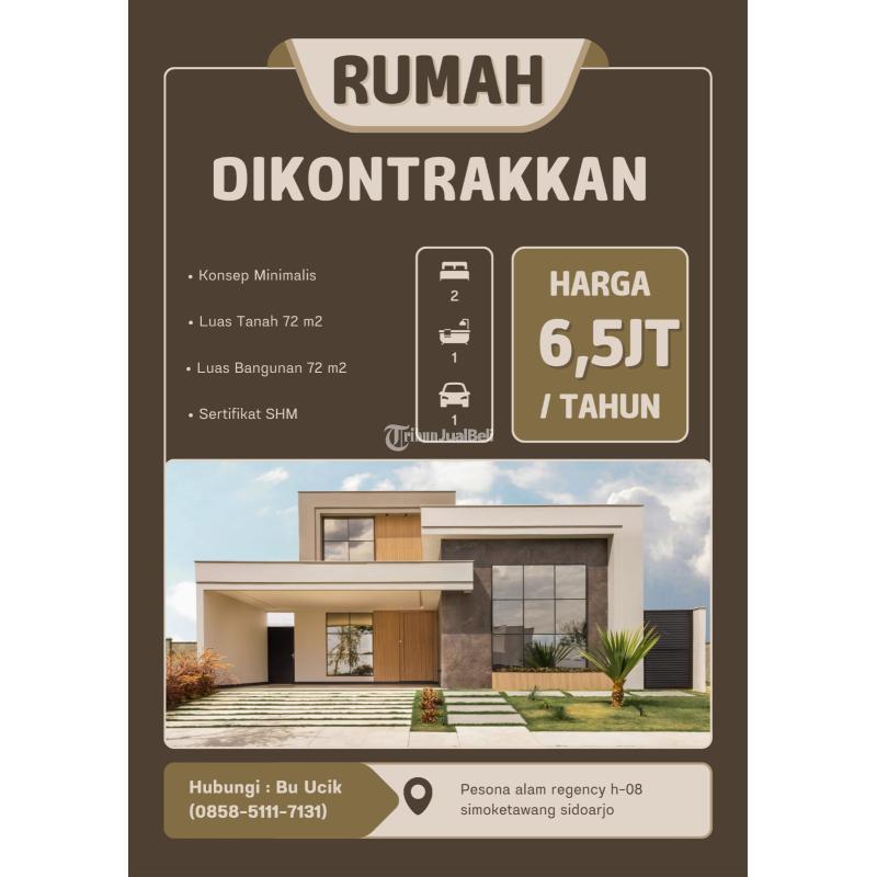 Disewakan Rumah Tipe 72 SHM 2KT 1KM Pesona Alam Regency H08 Simoketawang - Sidoarjo Jawa Timur