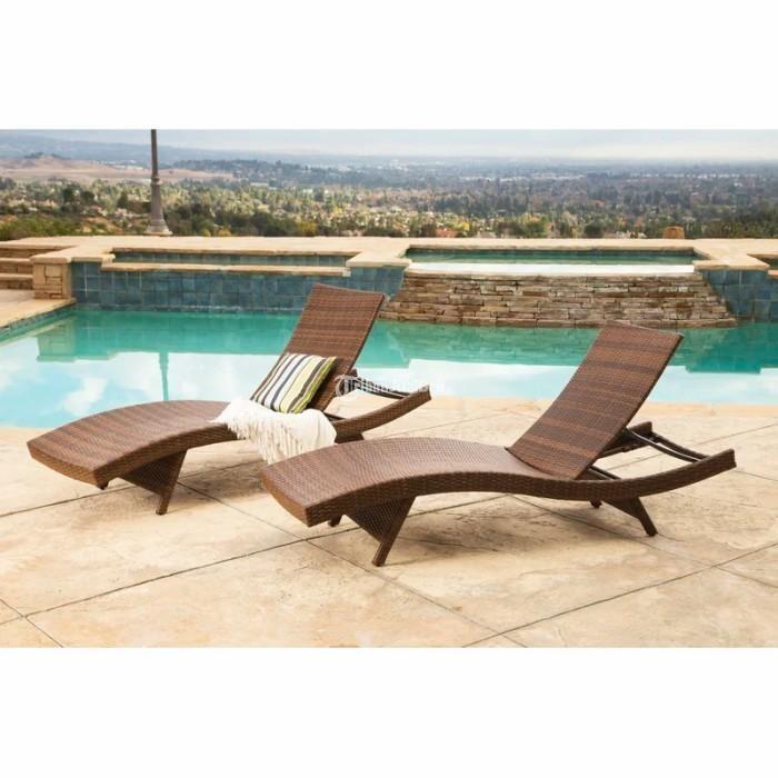 Kursi Lounger Kolam Renang Rotan Sintetis Kursi Santai Outdoor Pantai - Tangerang Kota Banten