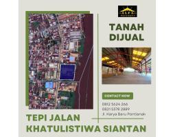 Jual Tanah Khatulistiwa Siantan Luas 13039m SHM Tepi Jl Utama sp Sungai Kapuas Pontianak Utara - Pontianak Kalimantan Barat