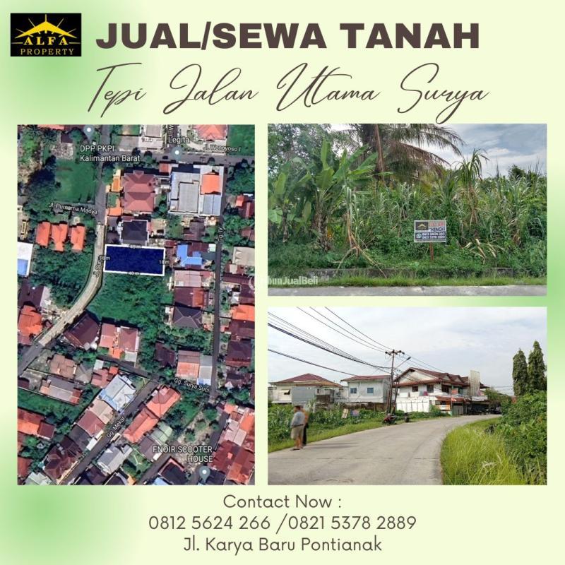 Jual Tanah Murah Luas 720m SHM Tepi Jalan Surya Pontianak Selatan - Pontianak Kalimantan Barat