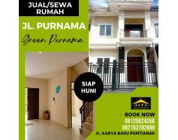 Disewakan Rumah Green Purnama LT117 LB182 4KT 3KM SHM - Kota Pontianak Kalimantan Barat