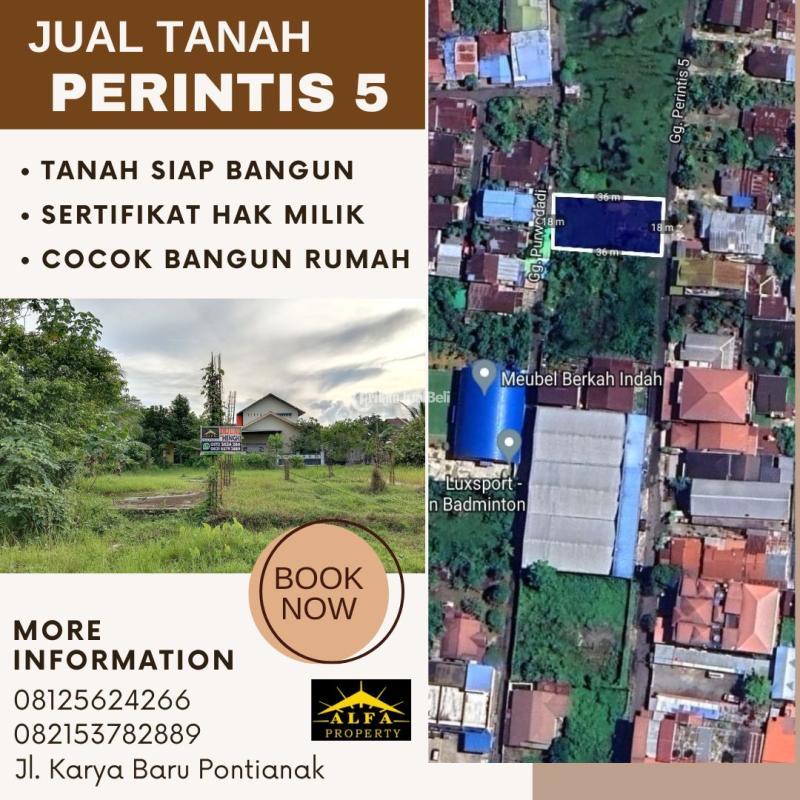 Jual Tanah Strategis Bangun Rumah Luas 648m SHM Purnama Pontianak Selatan - Pontianak Kalimantan Barat