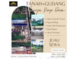 Jual Tanah dan Gudang Luas 2600m SHM Tepi Jalan Sungai Raya Dalam Pontianak Tenggara - Pontianak Kalimantan Barat
