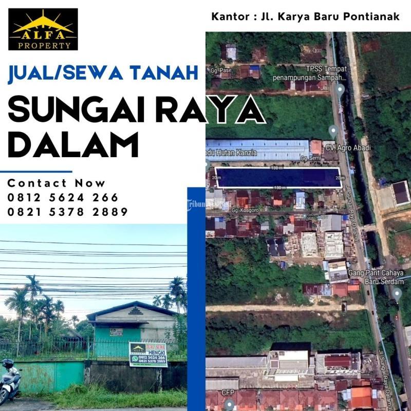 Jual Tanah dan Gudang Luas 2600m SHM Tepi Jalan Sungai Raya Dalam Pontianak Tenggara - Pontianak Kalimantan Barat