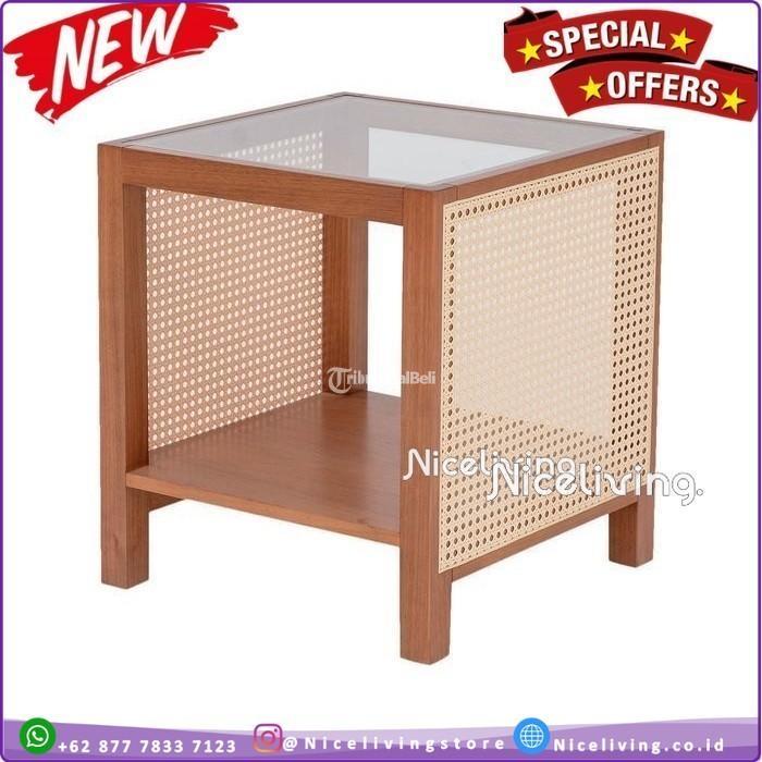 Niceliving Meja Samping Tempat Tidur Meja Coffe Jati - Tangerang Kota Banten