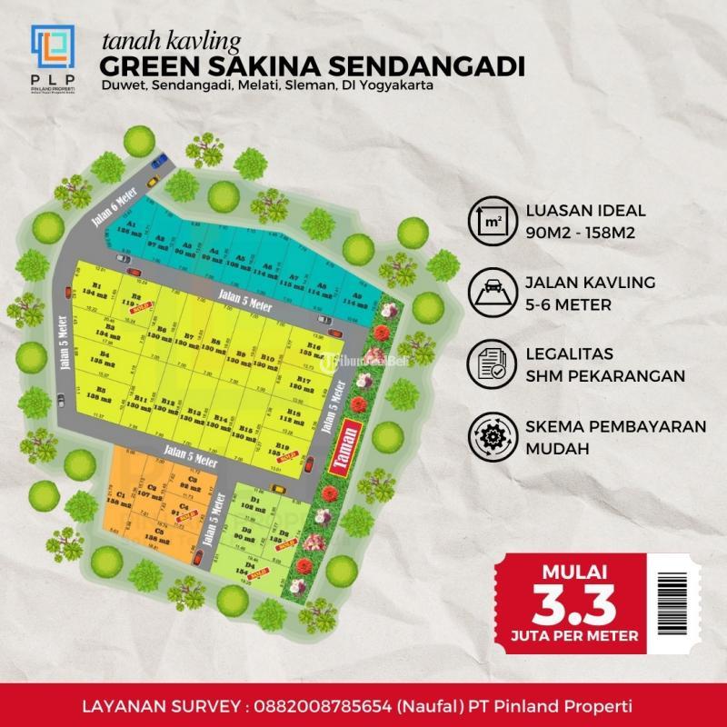 Jual Tanah Kavling Luas 90 m2 Strategis Harga Terjangkau Selatan Pemda Sleman - Sleman Jogja