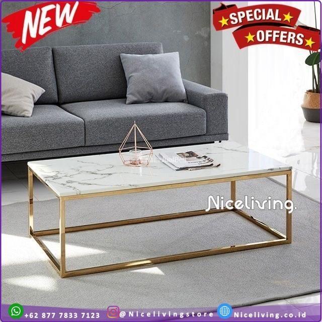 Niceliving Meja Tamu Marmer Modern Stainles - Tangerang Kota Banten