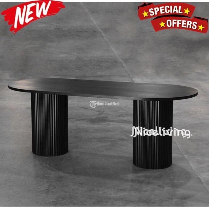 Niceliving Meja Makan Salur Meja Makan Jati Minimali - Tangeang Kota Banten