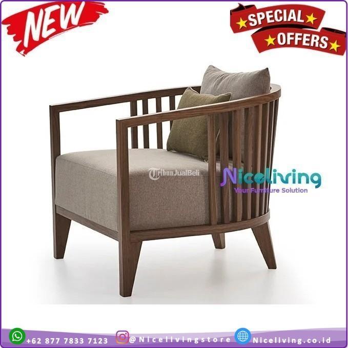 Kursi Sofa Single Kayu Jati Kombinasi Busa Kursi Santai Modern Terbaru - Tangerang Kota Banten