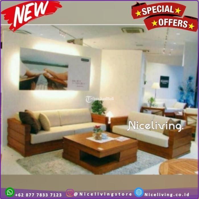 Free Ongkir Kursi Tamu Minimalis Box Alas Busa Jok Sofa Tamu Kayu Jati - Tangerang Kota Banten