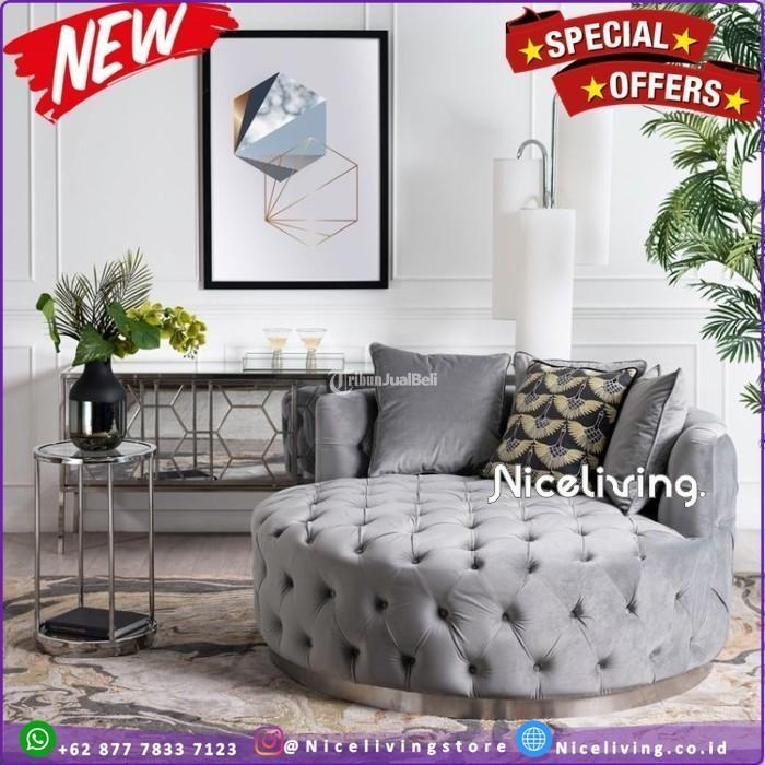 Sofa Cheaster Minimalis Bundar Sofa Ruang Tamu Stainless - Jakarta Selatan