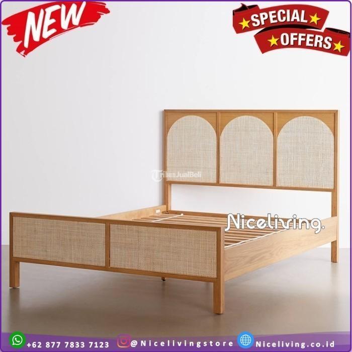 Tempat Tidur Dipan Jati Minimalis Rotan - Jakarta Selatan