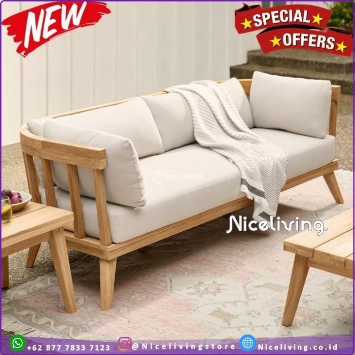 Sofa Tamu 3 Seater Minimalis Kayu Jati Kursi Sofa Jati - Jakarta Selatan