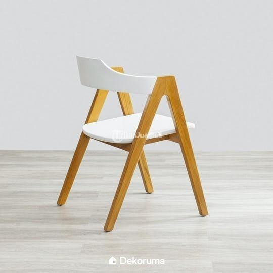 Kursi Cafe Model A Kayu Jati Kombinasi Duco Putih Kursi Kayu Jati - Jakarta Selatan