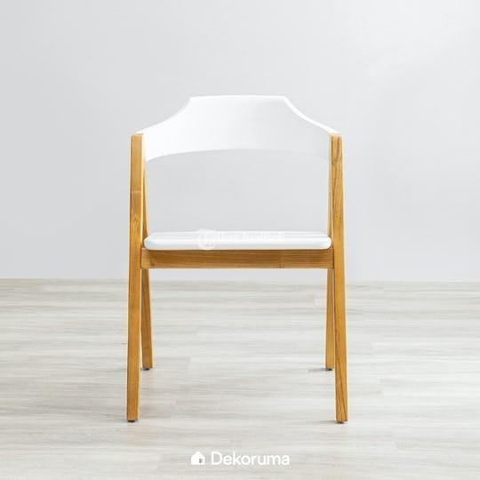 Kursi Cafe Model A Kayu Jati Kombinasi Duco Putih Kursi Kayu Jati - Jakarta Selatan