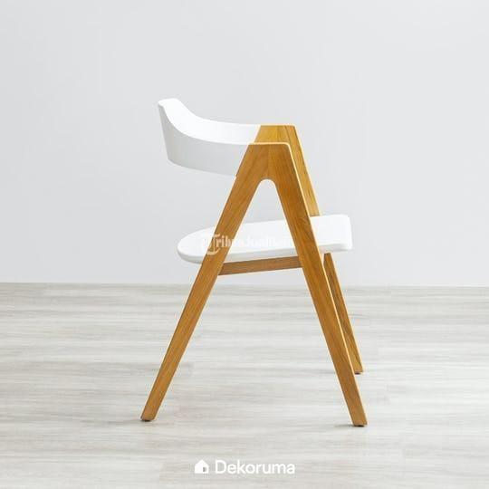 Kursi Cafe Model A Kayu Jati Kombinasi Duco Putih Kursi Kayu Jati - Jakarta Selatan