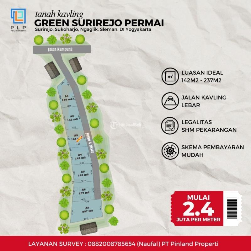 Jual Tanah Kavling Luas 142m SHM Strategis Timur Jalan Kaliurang Km 10 Harga Sangat Terjangkau - Sleman Yogyakarta