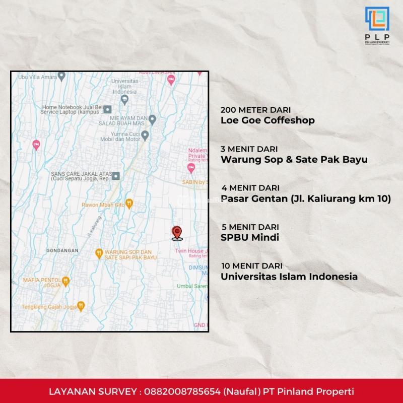 Jual Tanah Kavling Luas 142m SHM Strategis Timur Jalan Kaliurang Km 10 Harga Sangat Terjangkau - Sleman Yogyakarta