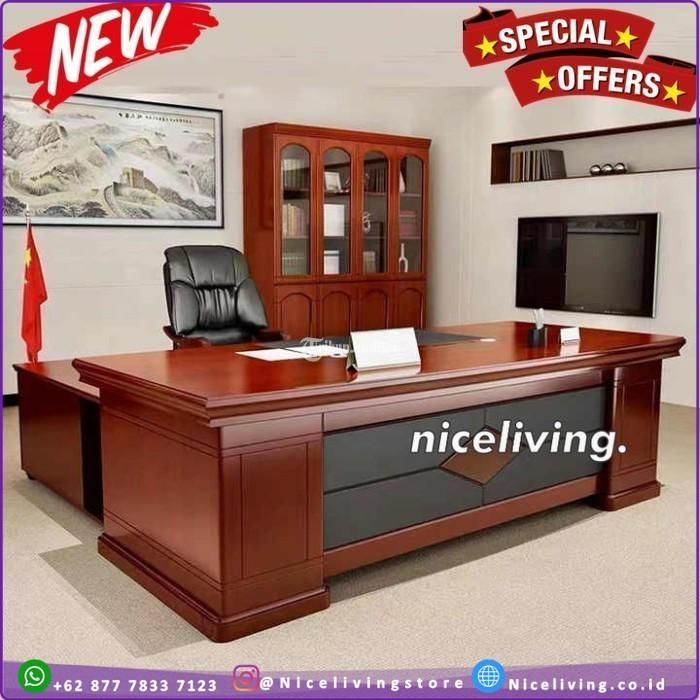 Meja Direksi Leter L Kayu Jati Meja Kerja Meja Kantor Kayu Jati - Jakarta Selatan