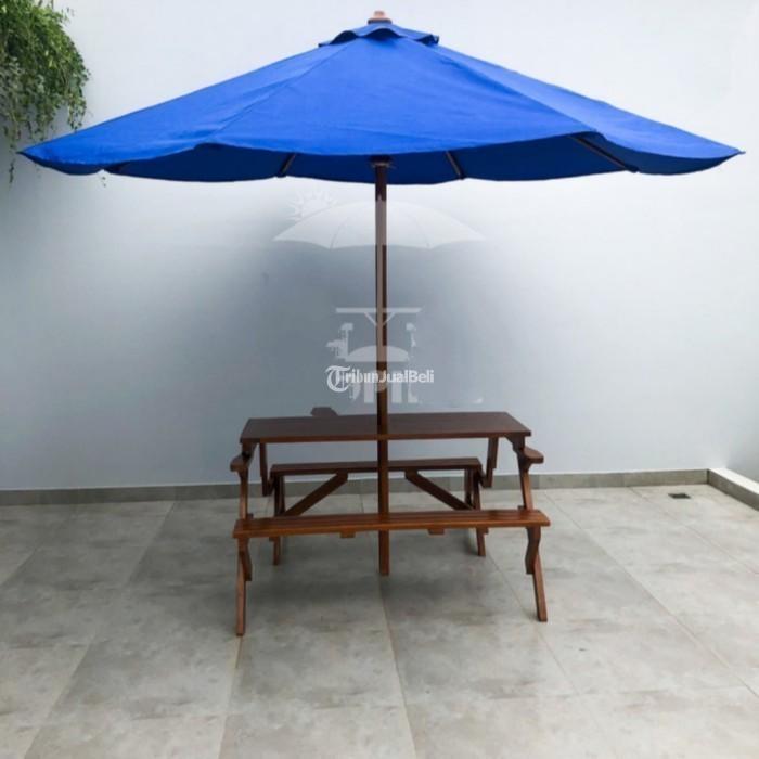 Bangku Meja Kursi Magic Lipat Plus Payung Taman Villa Resto Hotel Tanpa Umpak - Jakarta Selatan