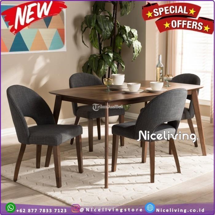 Meja Makan Modern Kayu Jati Kursi Full Busa Terbaru Kayu Jati  - Jakarta Selatan