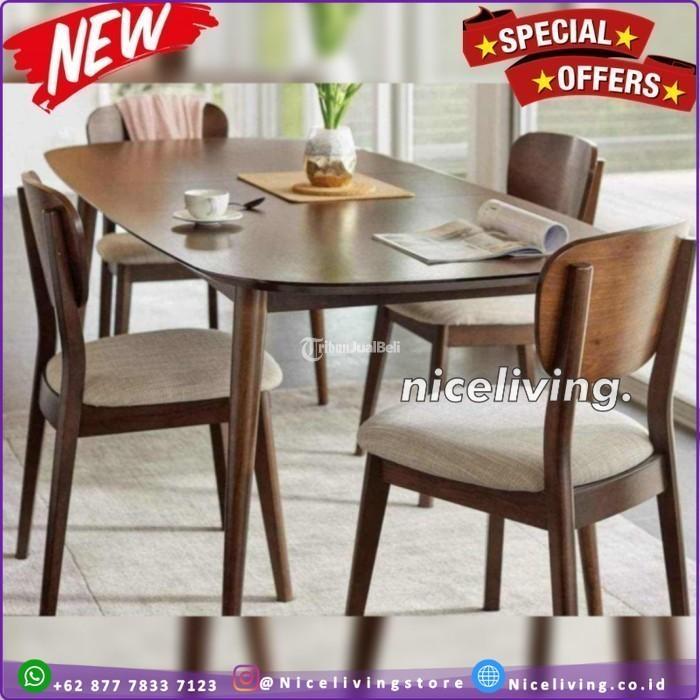 Set Meja Makan Minimalis Kayu Jati Meja Makan 4 Kursi Kayu Jati - Jakarta Selatan