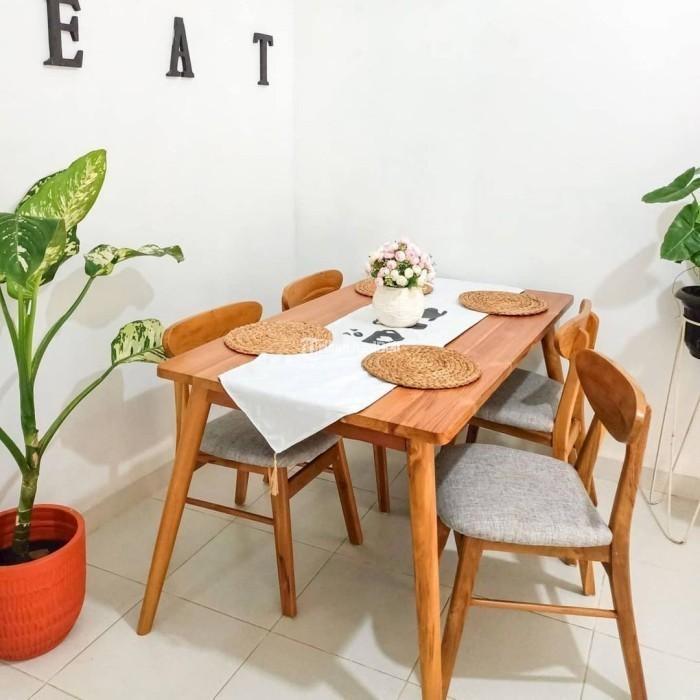 Set Meja Makan Jati Pilihan Set Meja Jati 120x80x75 Meja Kursi Cafe - Jakarta Selatan
