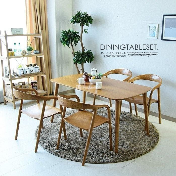 Meja Makan Set Minimalis Terbaru Meja Makan Kayu Jati Solid  Ukuran 120X80 - Jakarta Selatan